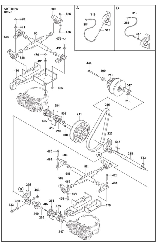 Drive Parts For Ride On Trowel CRT 48 PS By Husqvarna