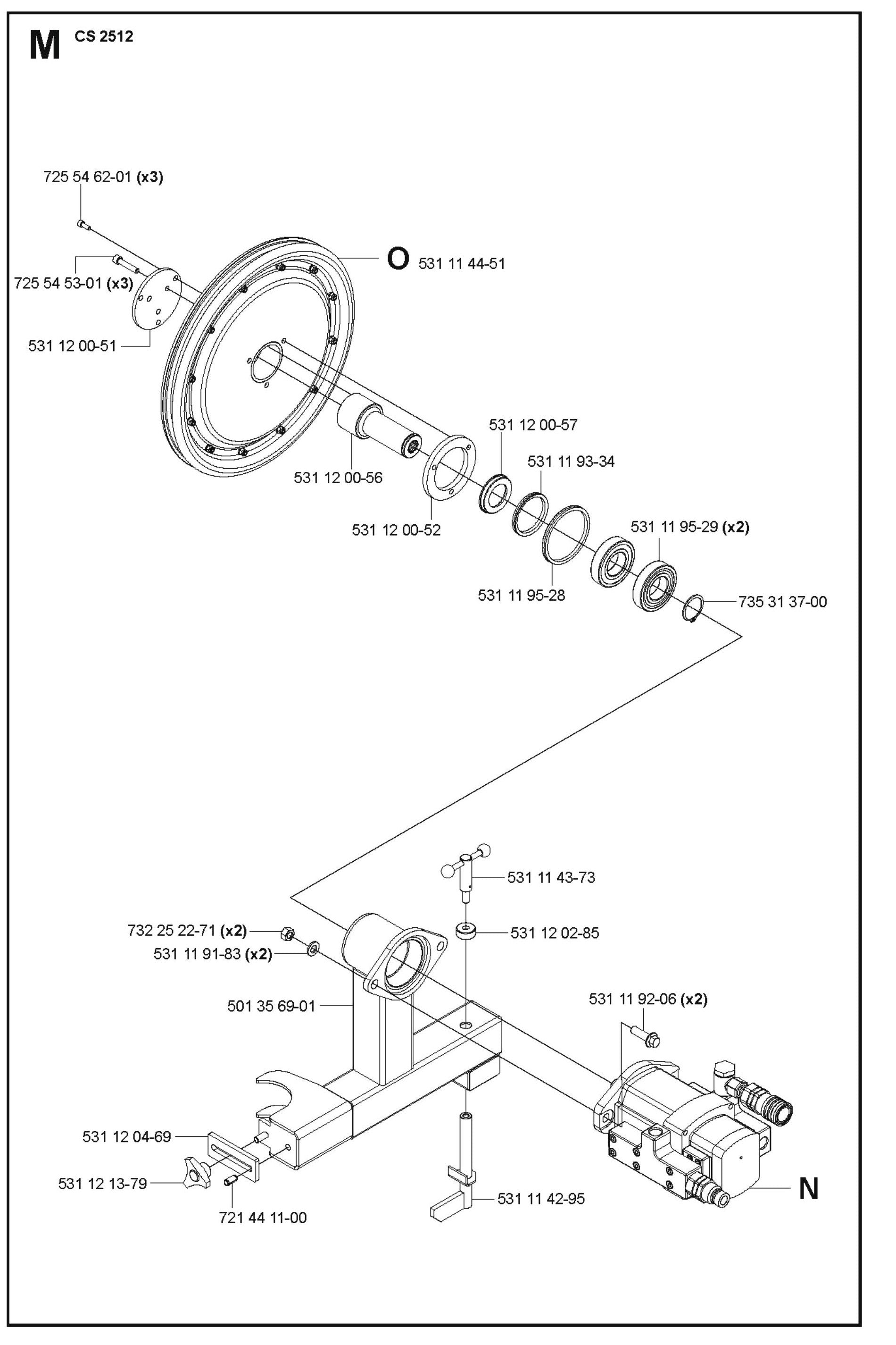 Drive Parts For Wire Saw CS 2512 By Husqvarna