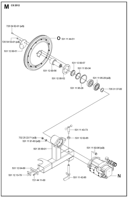 Drive Parts For Wire Saw CS 2512 By Husqvarna