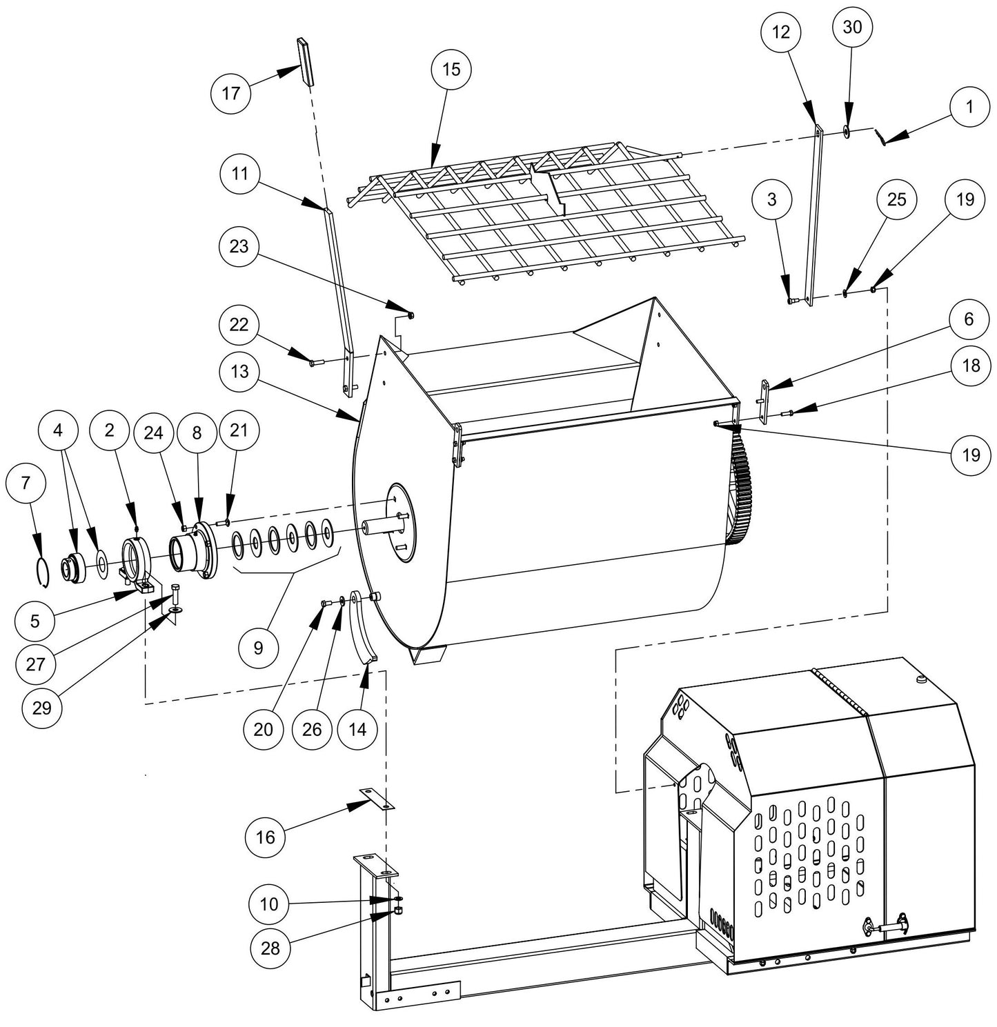 MM120 Drum Assembly Parts By MBW