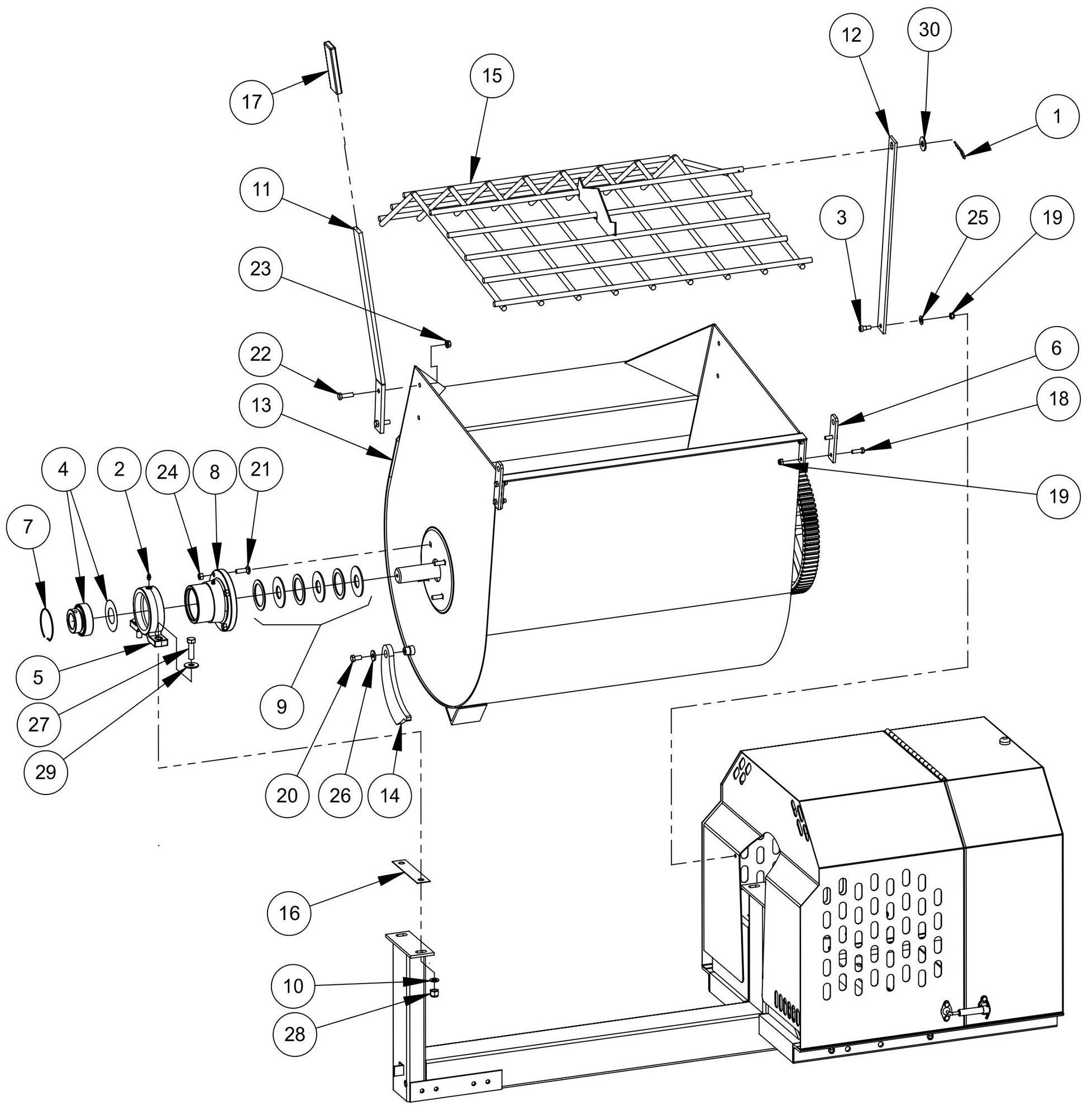 MM120 Drum Assembly Parts By MBW