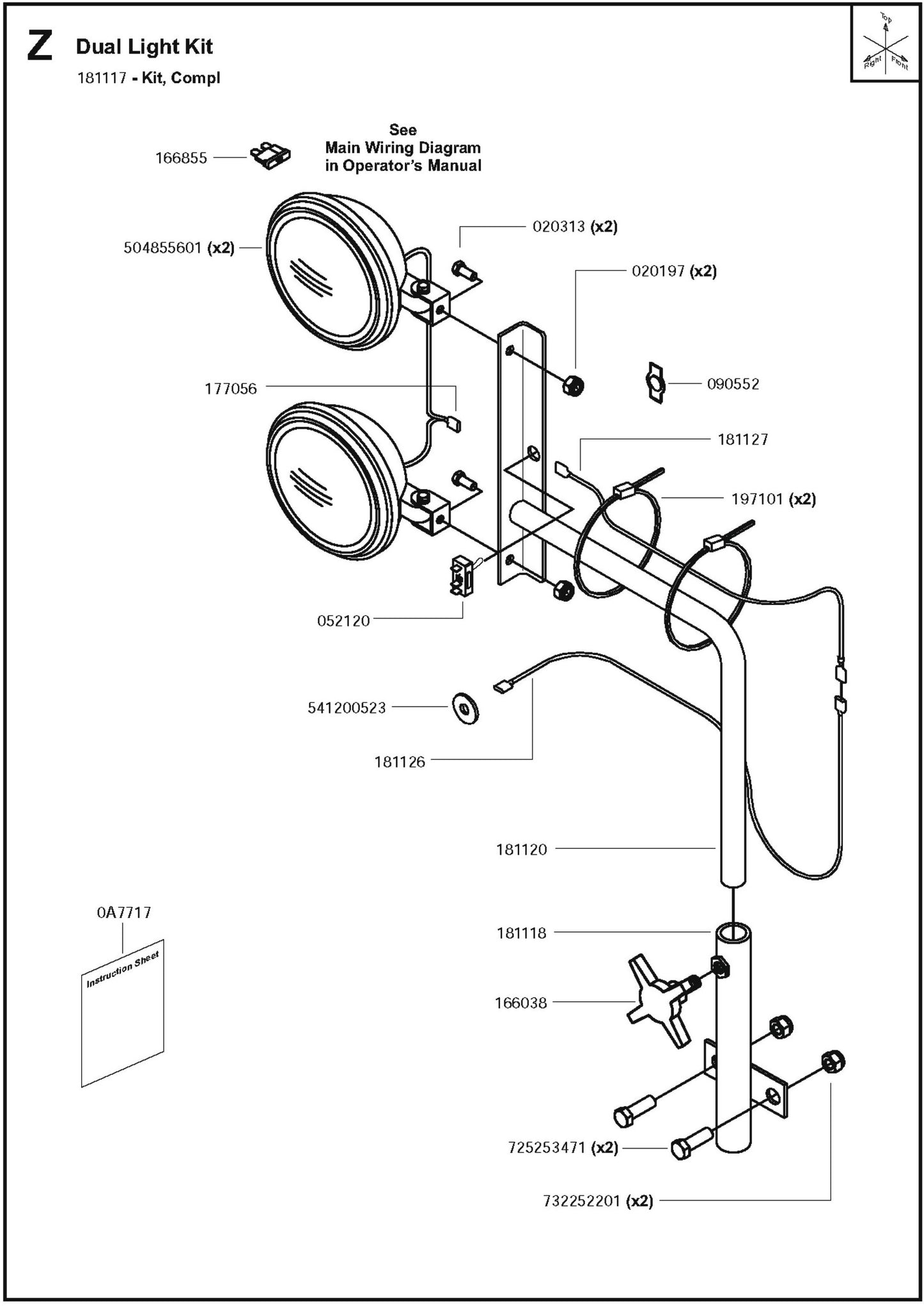 Dual Light Kit Parts for FS6600 D By Husqvarna