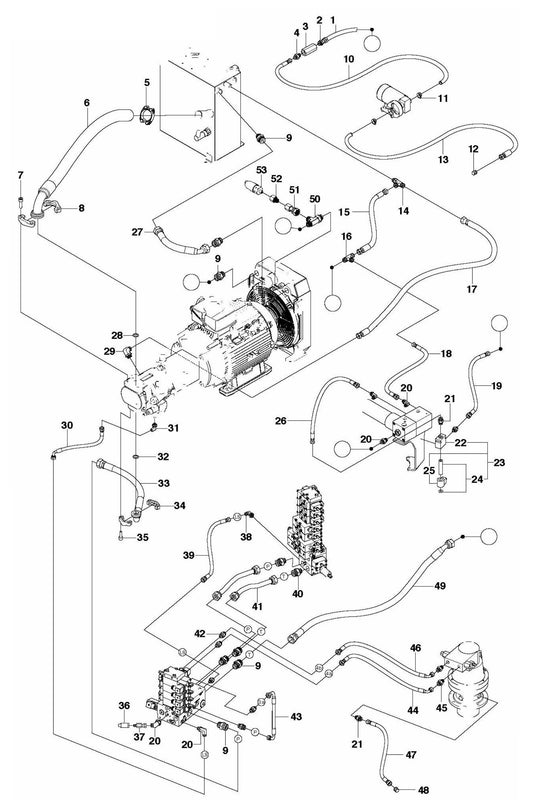 DXR 310 Hydraulic Hoses Power Pack Assembly Parts by Husqvarna
