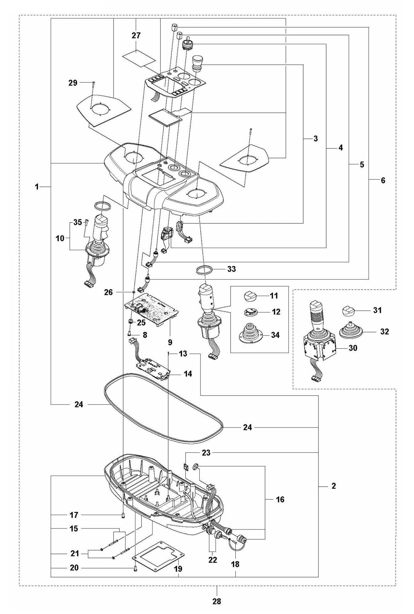 DXR 310 Remote Control Assembly Parts by Husqvarna