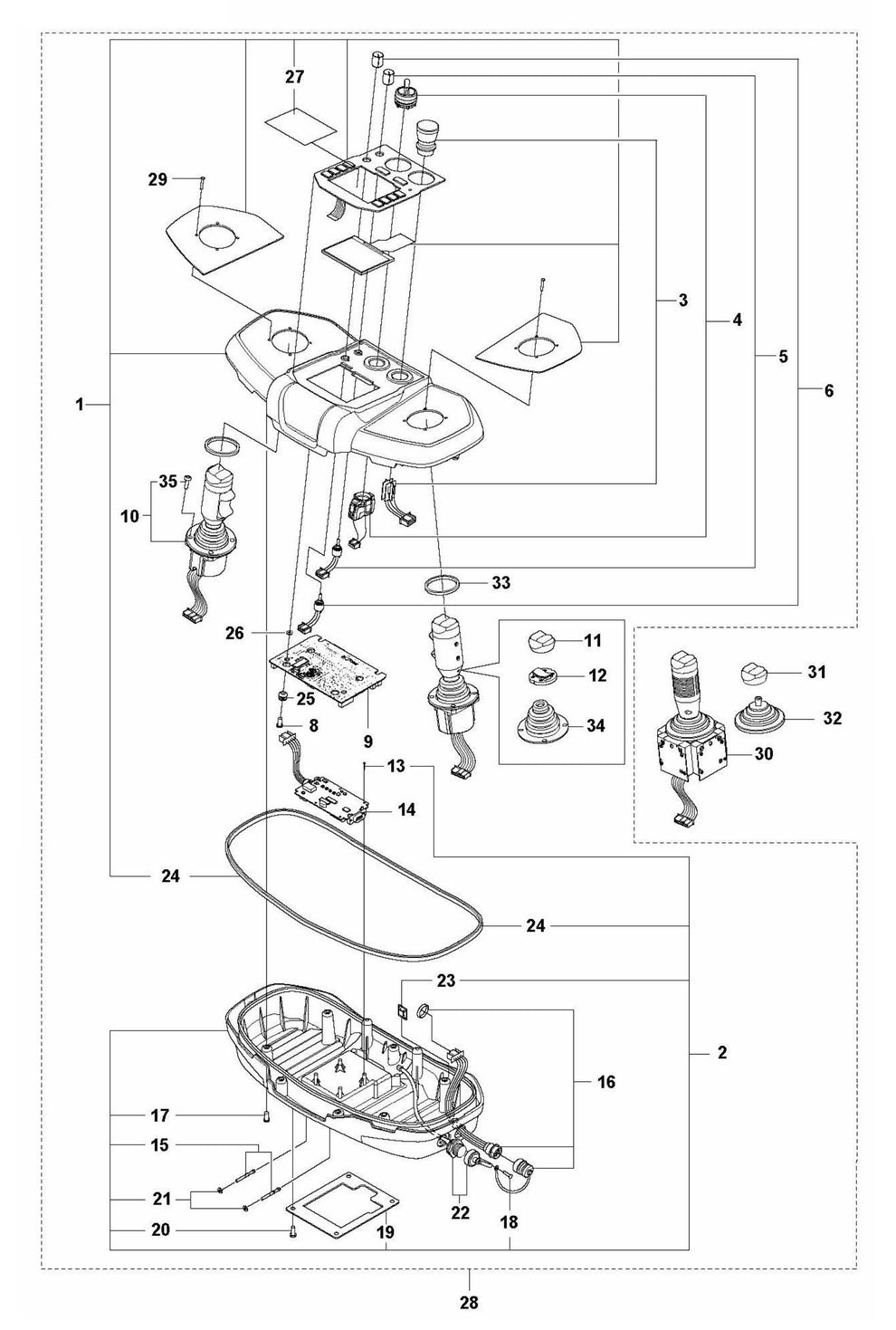 DXR 310 Remote Control Assembly Parts by Husqvarna