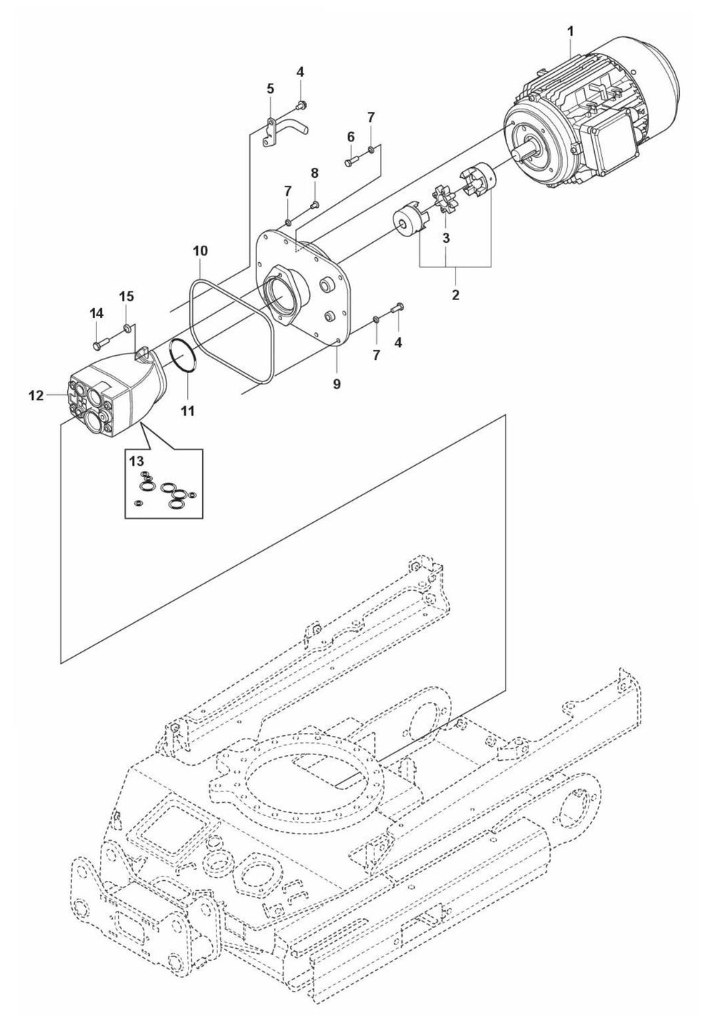 DXR 95 Hydraulic Pump-Motor Assembly Parts by Husqvarna