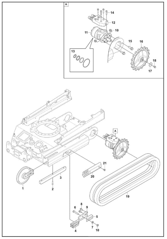 DXR 95 Track System Assembly Parts by Husqvarna