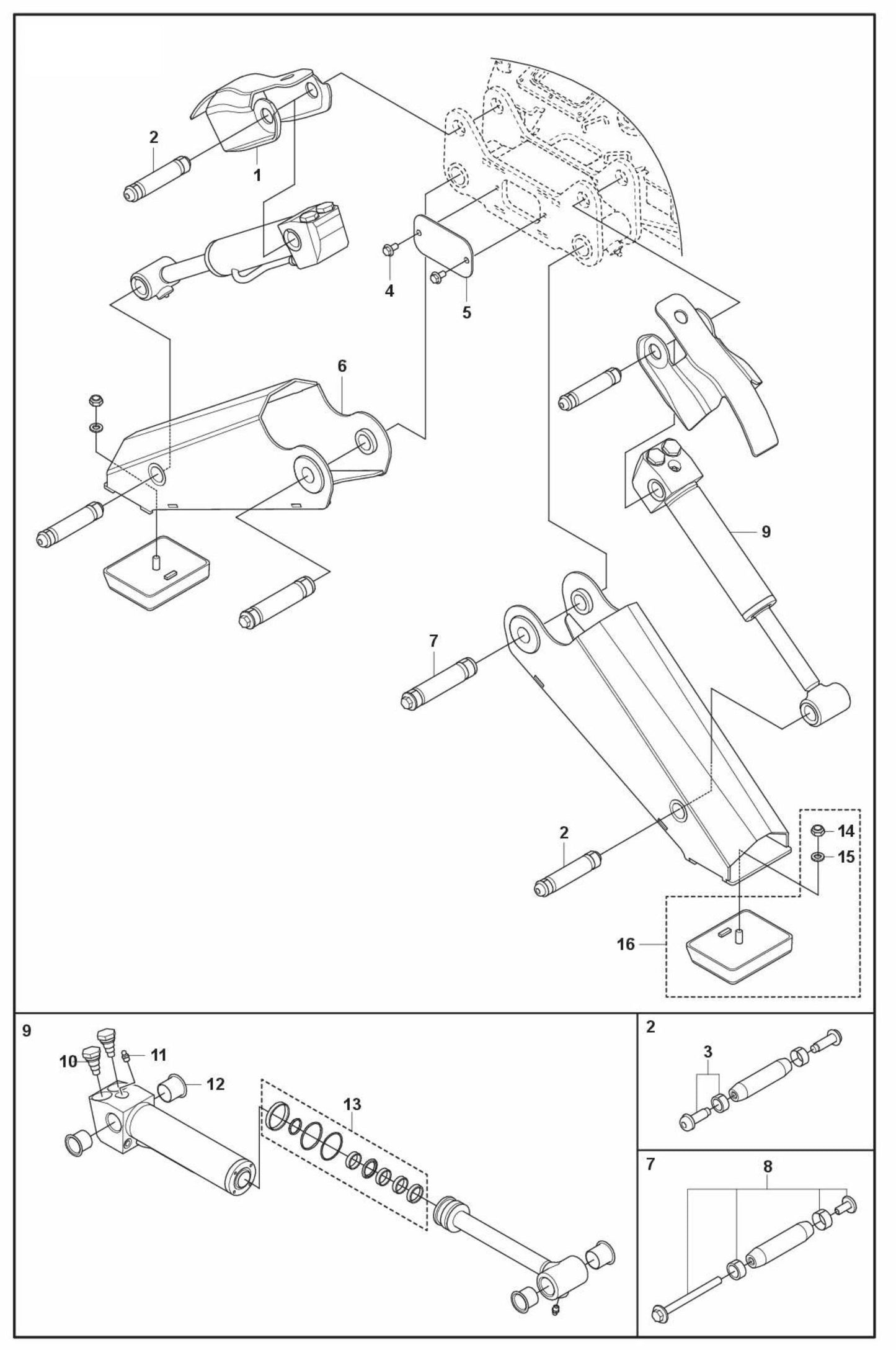 DXR 95 Support Legs Assembly Parts by Husqvarna