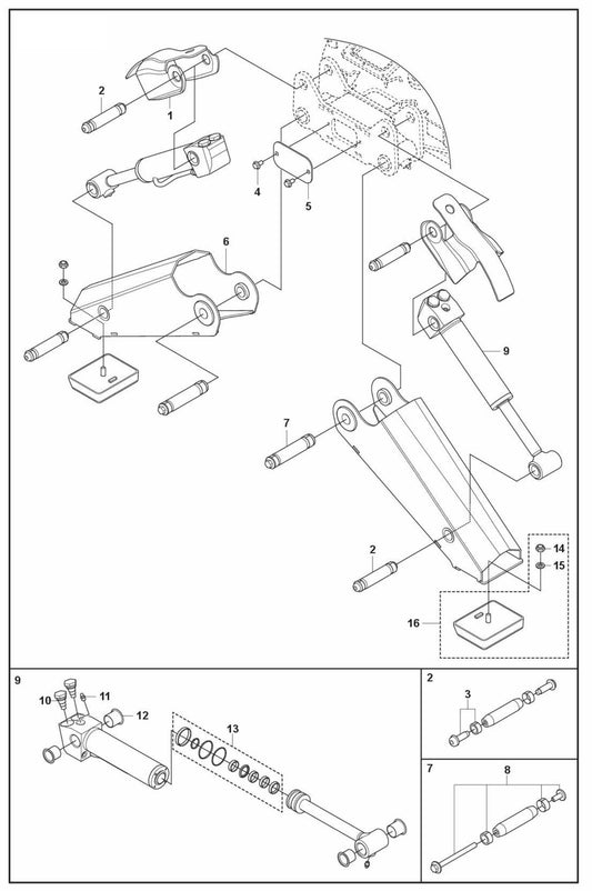 DXR 95 Support Legs Assembly Parts by Husqvarna