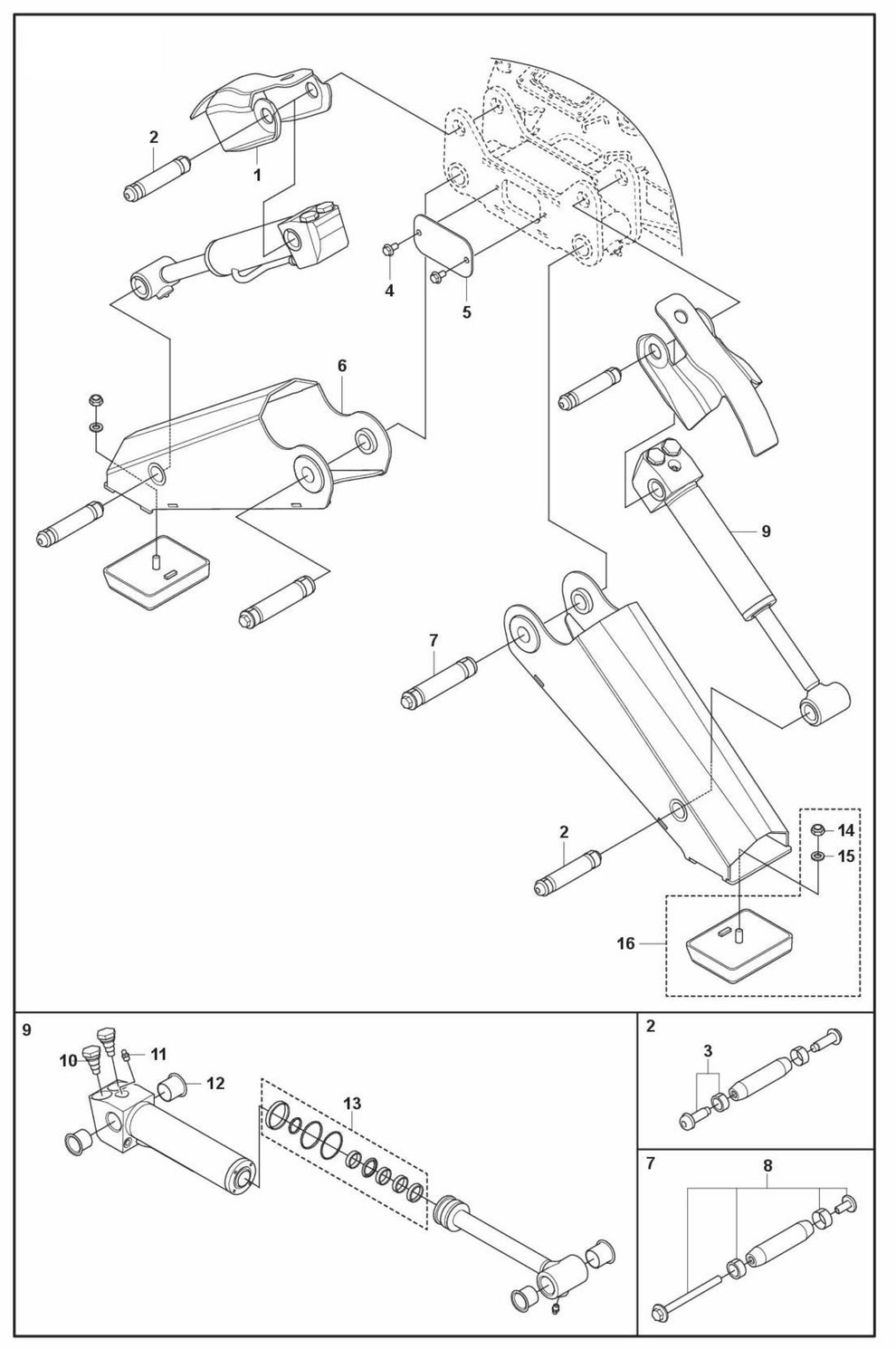 DXR 95 Support Legs Assembly Parts by Husqvarna