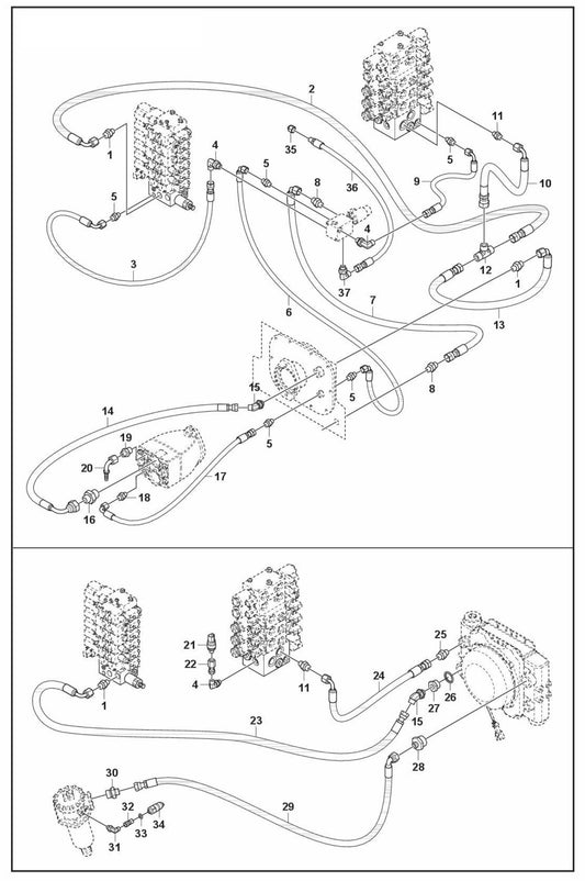 DXR 95 Hydraulic Hoses Power Pack Assembly Parts by Husqvarna