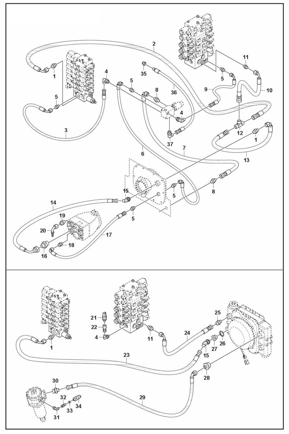 DXR 95 Hydraulic Hoses Power Pack Assembly Parts by Husqvarna