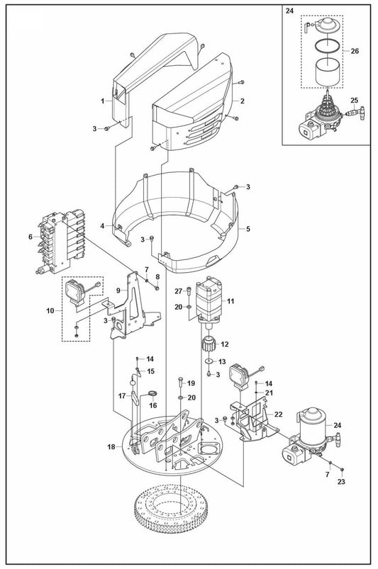DXR 95 Tower Assembly Parts by Husqvarna