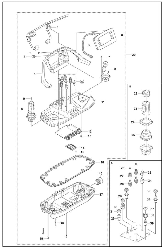 DXR 95 Remote Control G6 Assembly Parts by Husqvarna