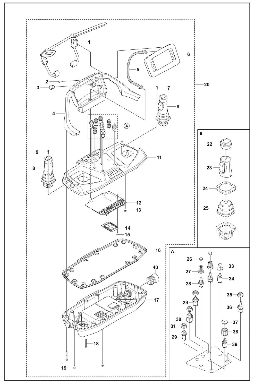DXR 95 Remote Control G6 Assembly Parts by Husqvarna