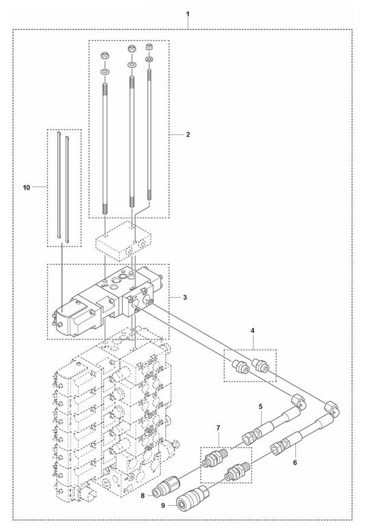 DXR 95 Extra Hydraulic Function Kit Assembly Parts by Husqvarna