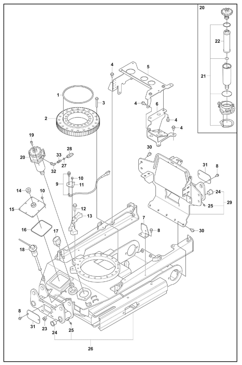 DXR 95 Chassis Assembly Parts by Husqvarna