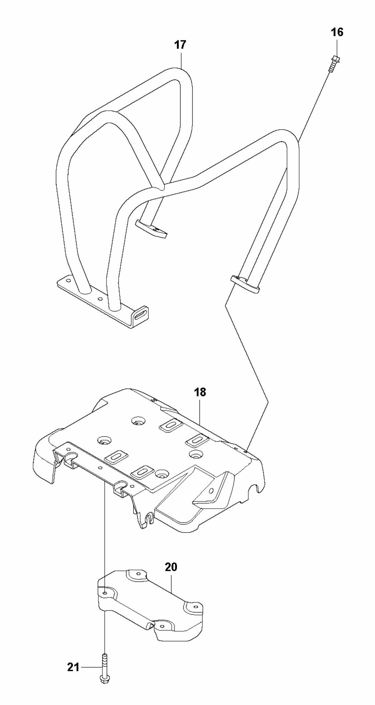 LFV 100 Frame and Engine Plate-Honda Assembly Parts by Husqvarna