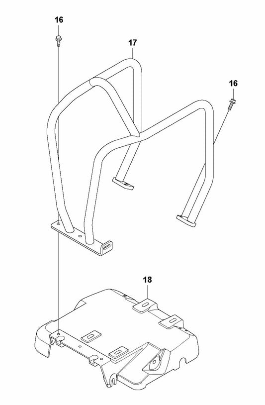 LFV 100 Frame and Engine Plate-Hatz Assembly Parts by Husqvarna