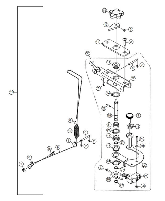 Depth Indicator/Stop Switch Assembly (New Style) Parts-SP403016, SP403020, SP403026, SP403030 DEUTZ F2L2011 DIESEL ENGINE