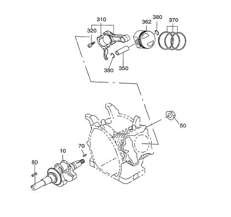 Crankshaft  Assembly Parts for J36S60 Trowels by Multiquip Whiteman