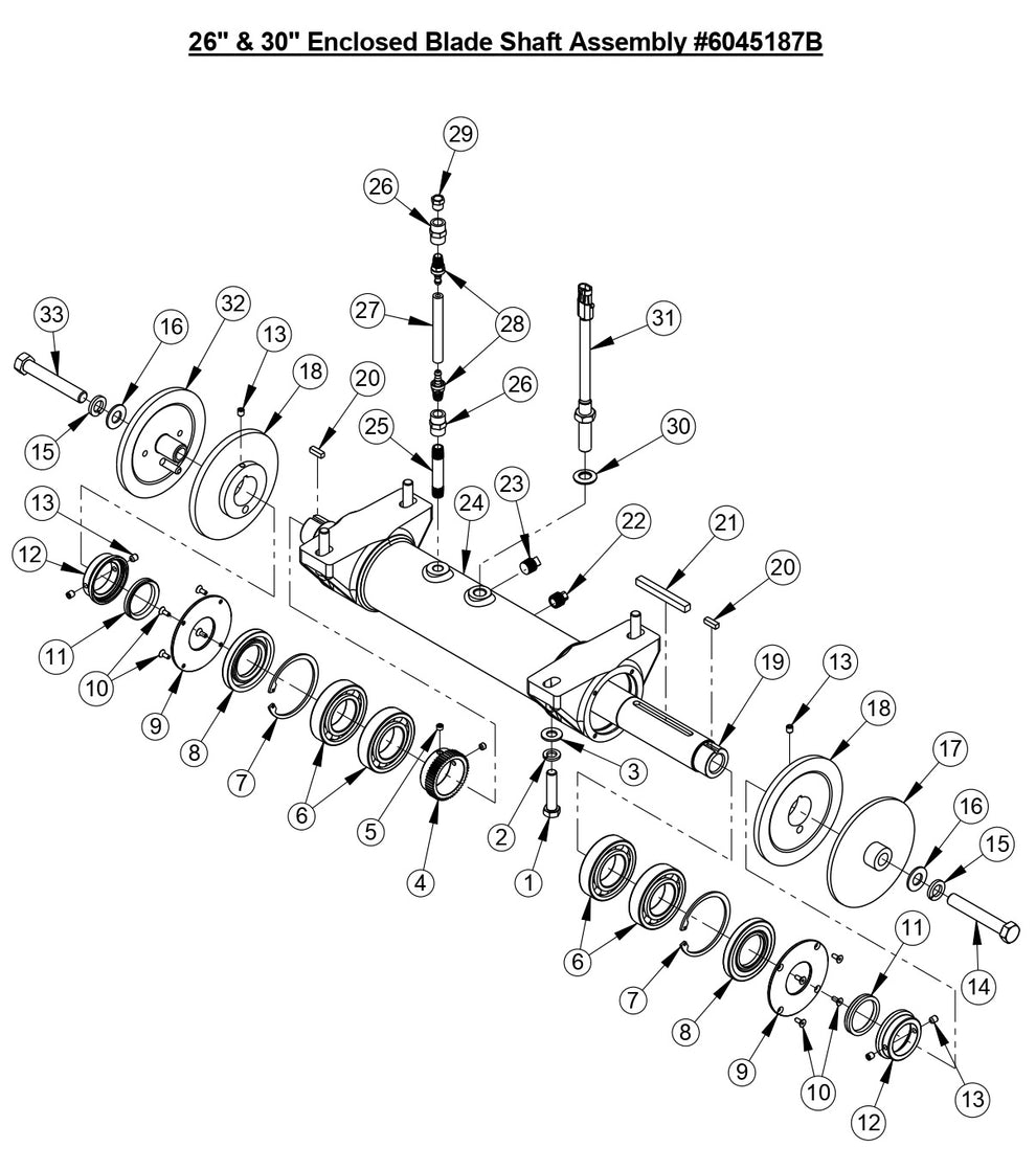 CC4144D Enclosed Blade Shaft Assembly (26" &amp; 30")
