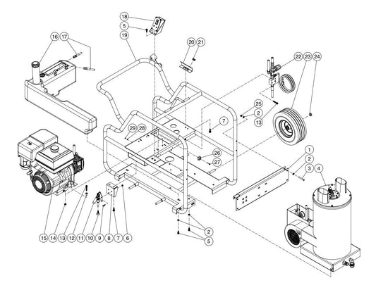 BE HW3513HAD Pressure Washer Frame Assembly Parts by BE Power Equipment