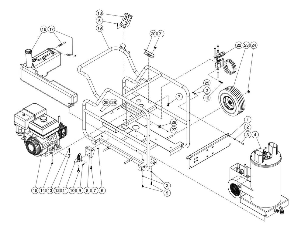BE HW3513HAD Pressure Washer Frame Assembly Parts by BE Power Equipment