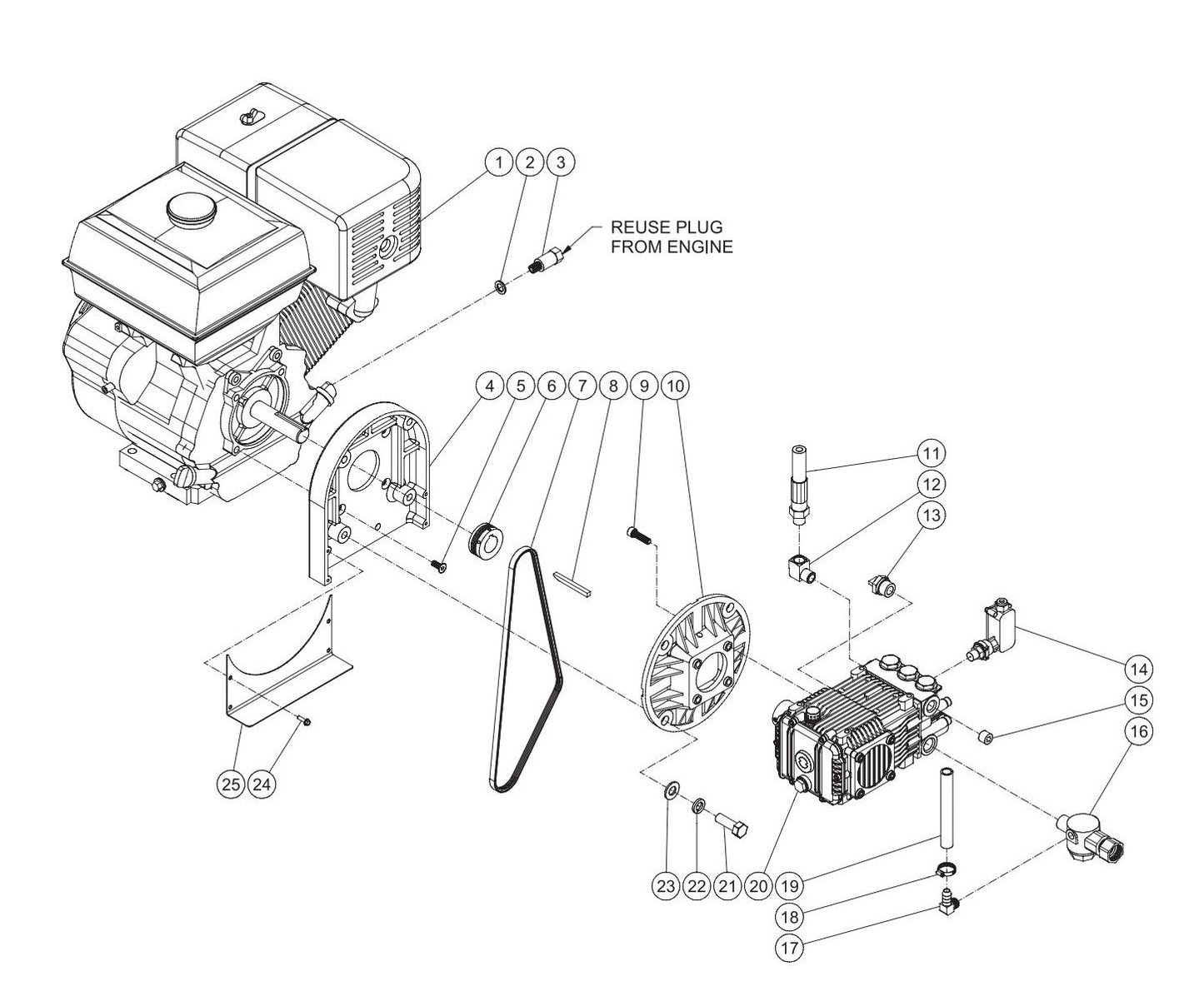 BE HW3513HAD Pressure Washer Engine and Pump Assembly Parts by BE Power Equipment