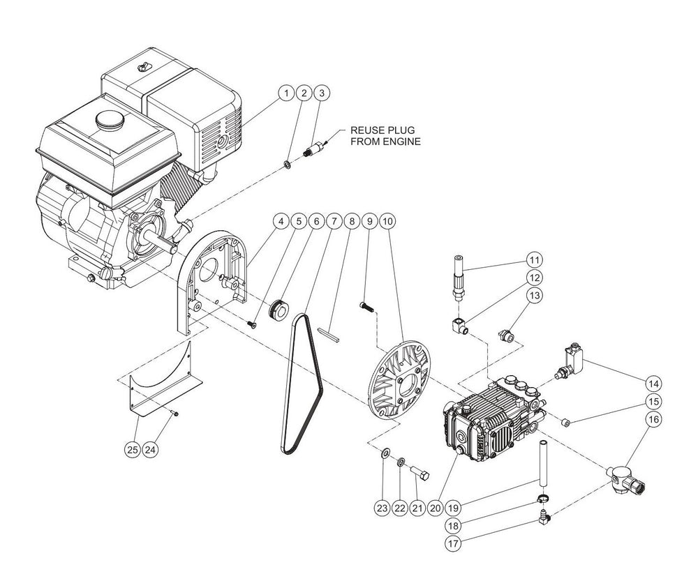 BE HW3513HAD Pressure Washer Engine and Pump Assembly Parts by BE Power Equipment