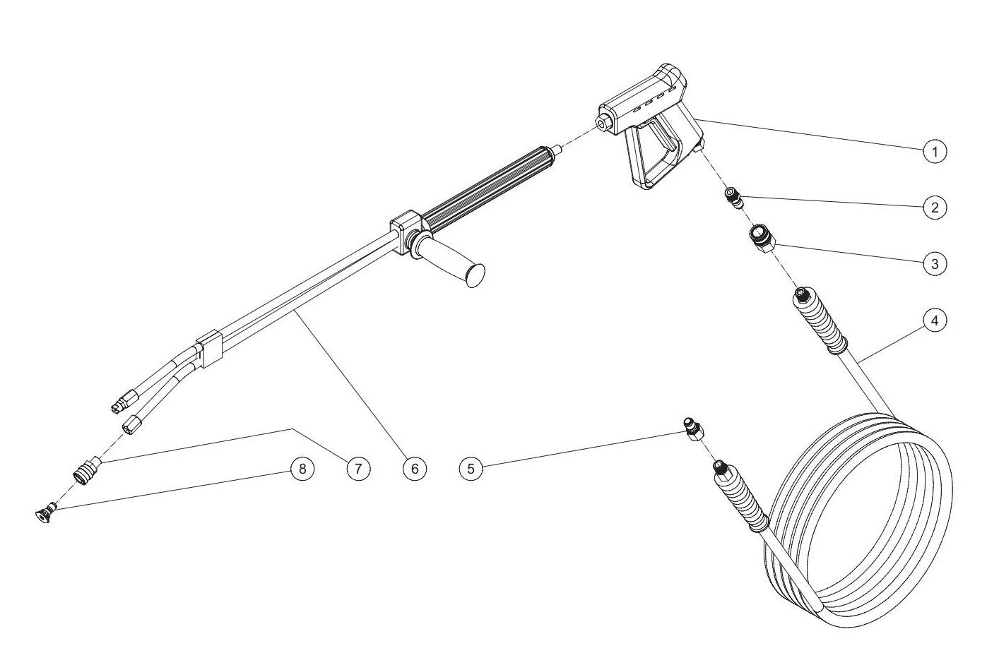 BE HW3513HAD Pressure Washer Gun/Wand/Hose Assembly Parts by BE Power Equipment