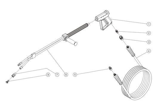 BE HW3513HAD Pressure Washer Gun/Wand/Hose Assembly Parts by BE Power Equipment