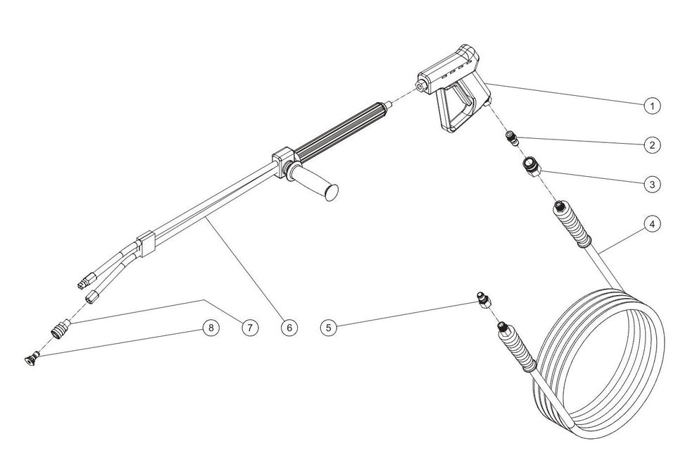 BE HW3513HAD Pressure Washer Gun/Wand/Hose Assembly Parts by BE Power Equipment