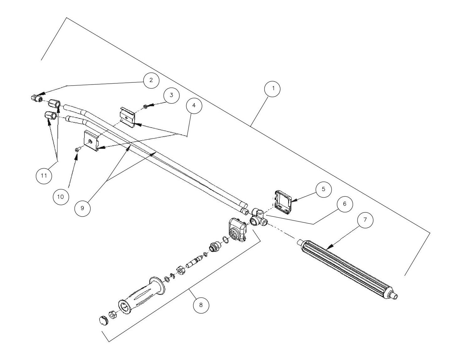BE HW3513HAD Pressure Washer Dual Lance Assembly Parts by BE Power Equipment