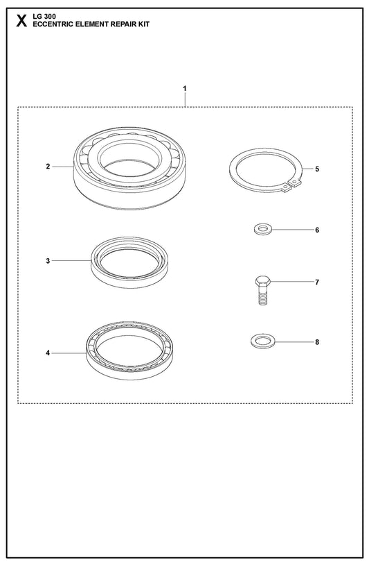 Eccentric Element Repair Kit Parts For LG 300 Diesel By Husqvarna