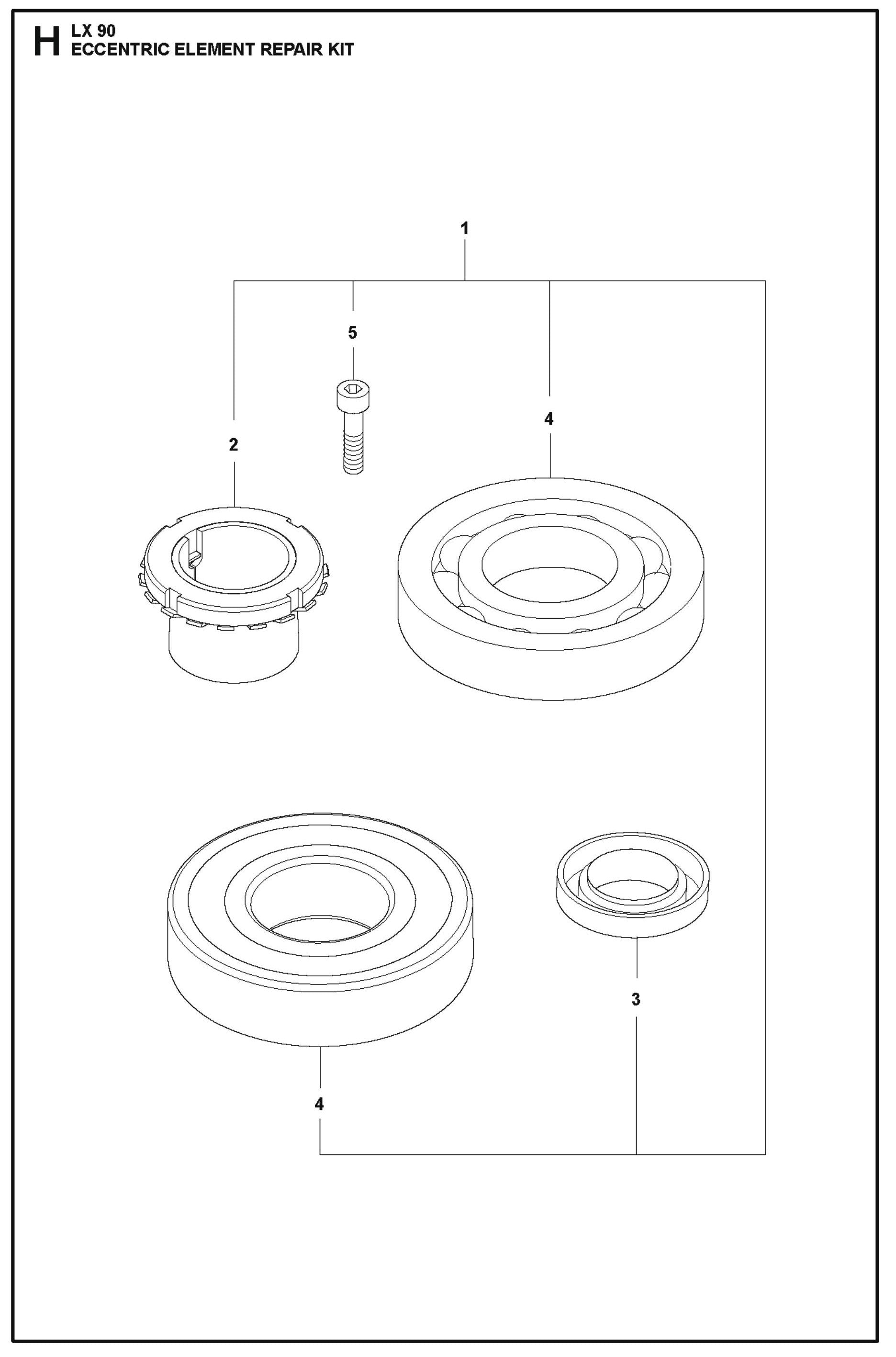 Eccentric Element Repair Kit Parts For LX90 Compaction Rammers By Husqvarna