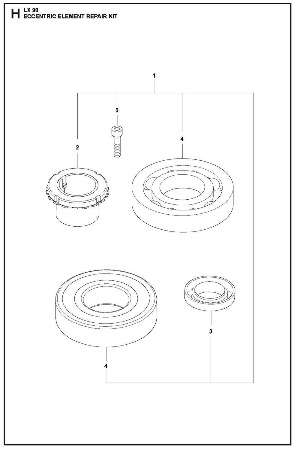 Eccentric Element Repair Kit Parts For LX90 Compaction Rammers By Husqvarna