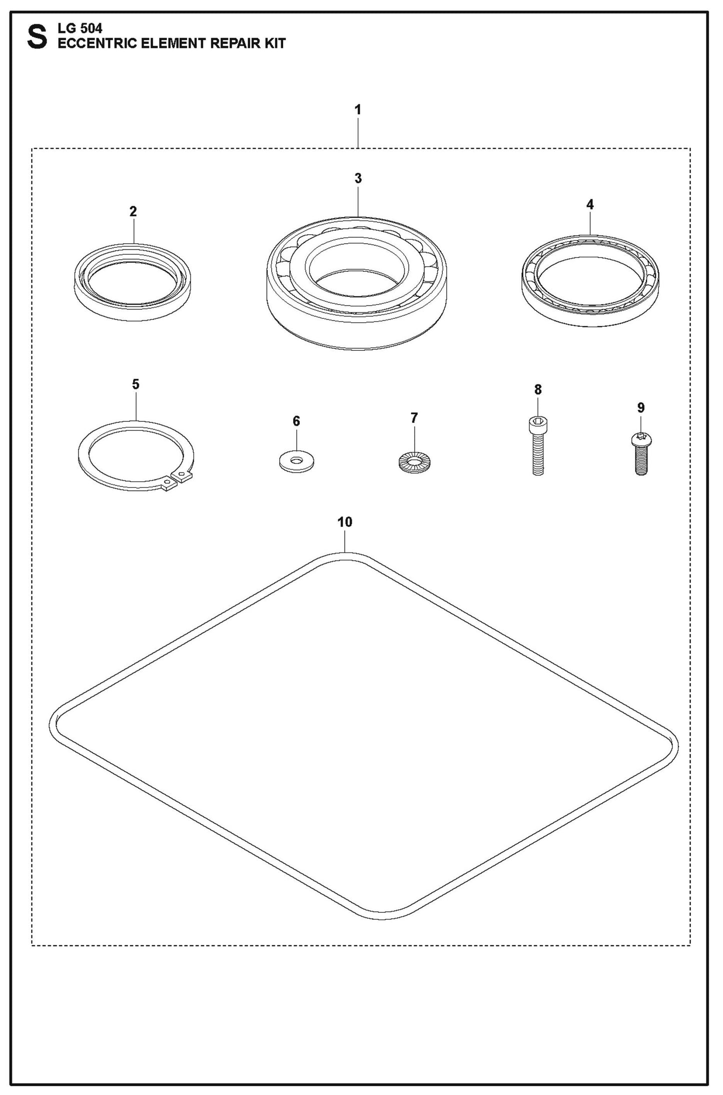 Eccentric Element Repair Kit Parts For LG 504 Reversible Plate Compactor By Husqvarna
