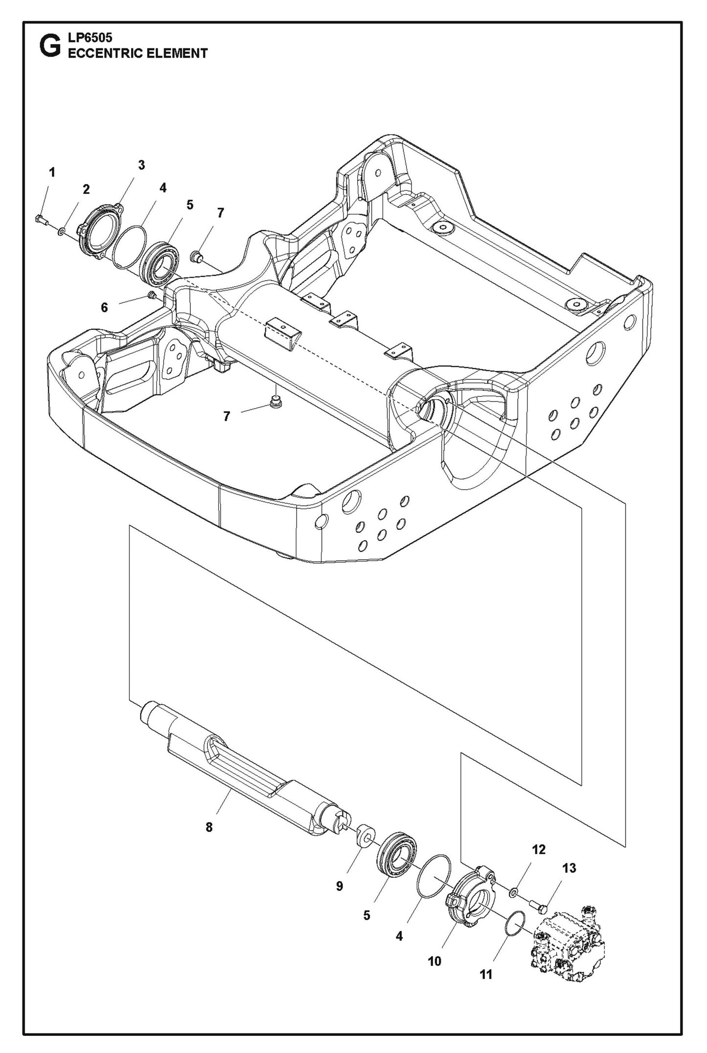 Eccentric Element Parts For LP 6505 Walk Behind Roller By Husqvarna