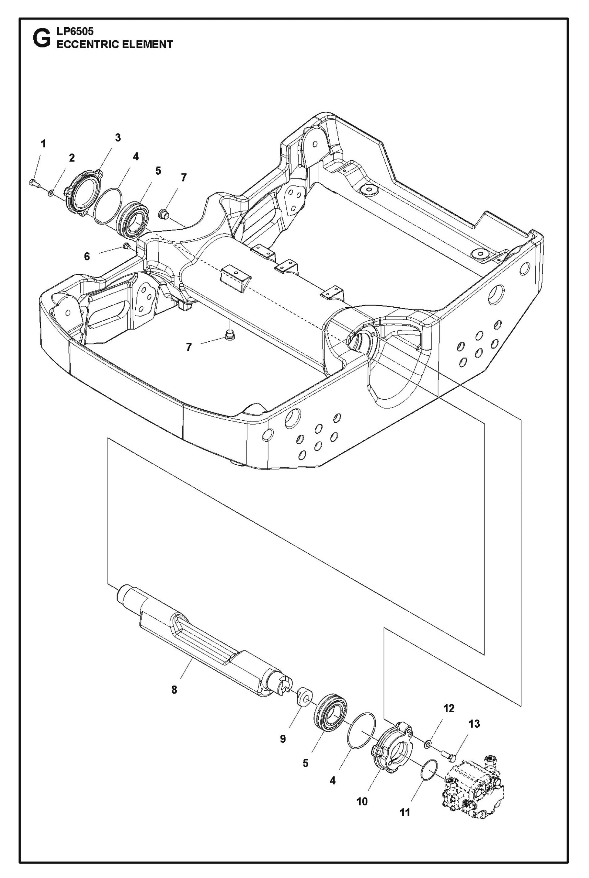Eccentric Element Parts For LP 6505 Walk Behind Roller By Husqvarna