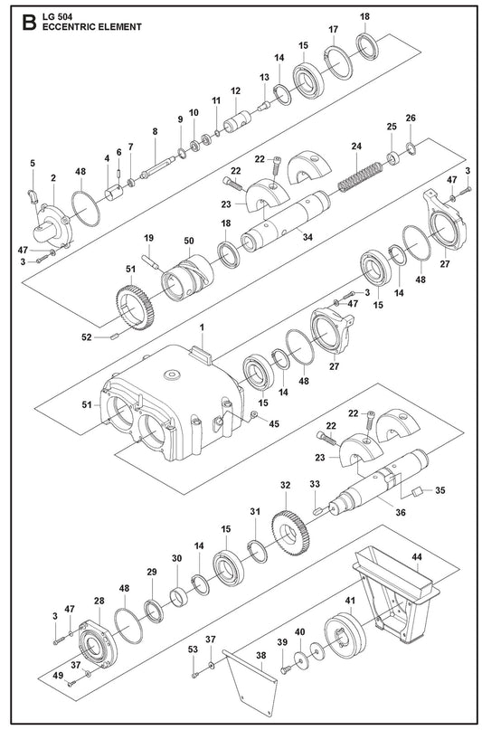 Eccentric Element Parts For LG 504 Reversible Plate Compactor By Husqvarna