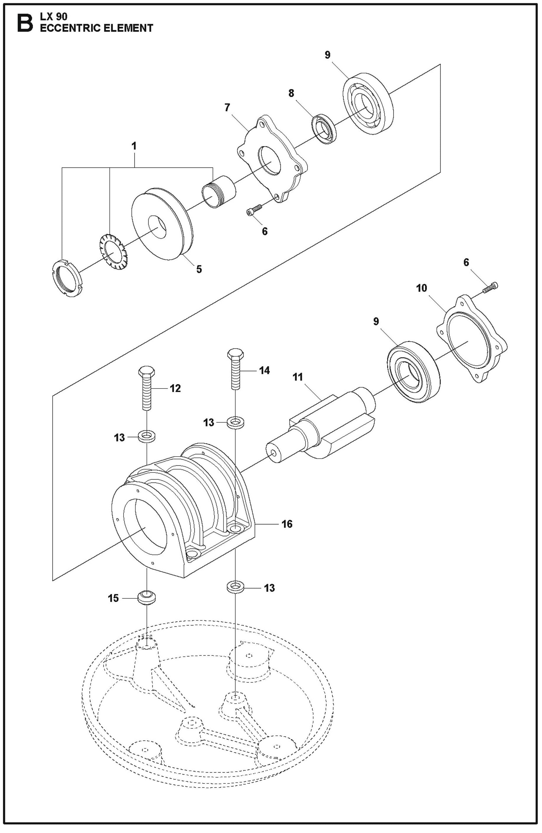 Eccentric Elements Assembly Parts For LX90 Compaction Rammers By Husqvarna