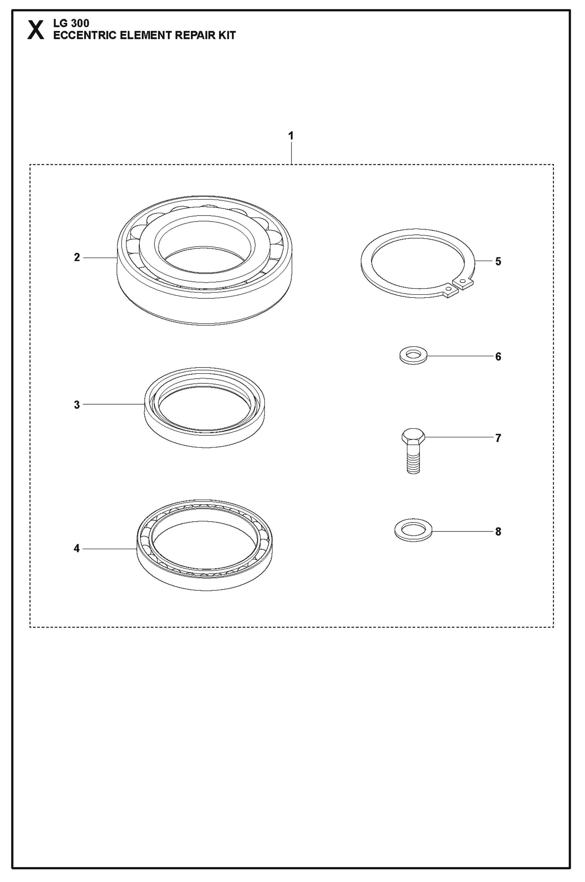 Eccentric Element Repair Kit Parts For LG 300 Petrol By Husqvarna