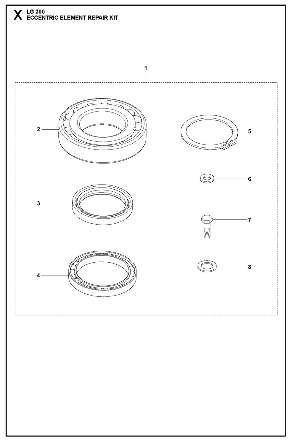 Eccentric Element Repair Kit Parts For LG 300 Petrol By Husqvarna
