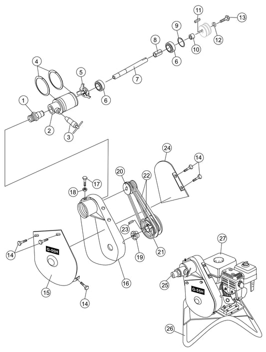 G55H Eccentric or Body Assembly Parts By Multiquip
