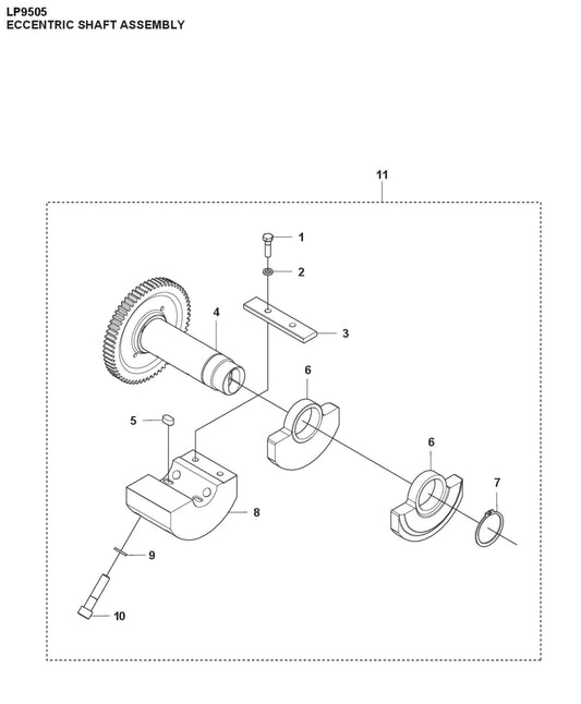 Eccentric Shaft Assembly Parts For LP9505 Trench Roller By Husqvarna