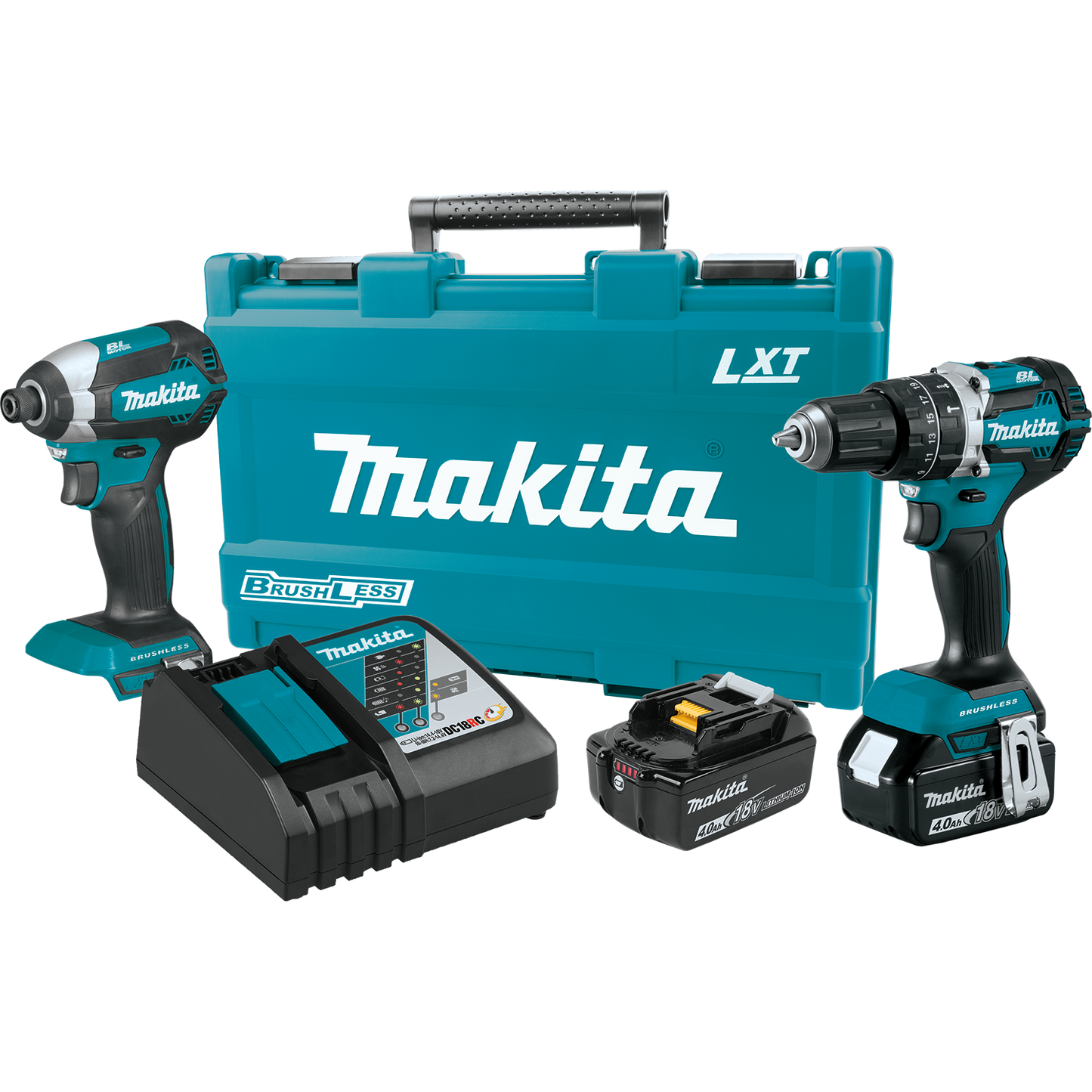 Makita XT269M 18V LXT Hammer Drill / Impact Driver 2-Tool Combo Kit (4 Ah)