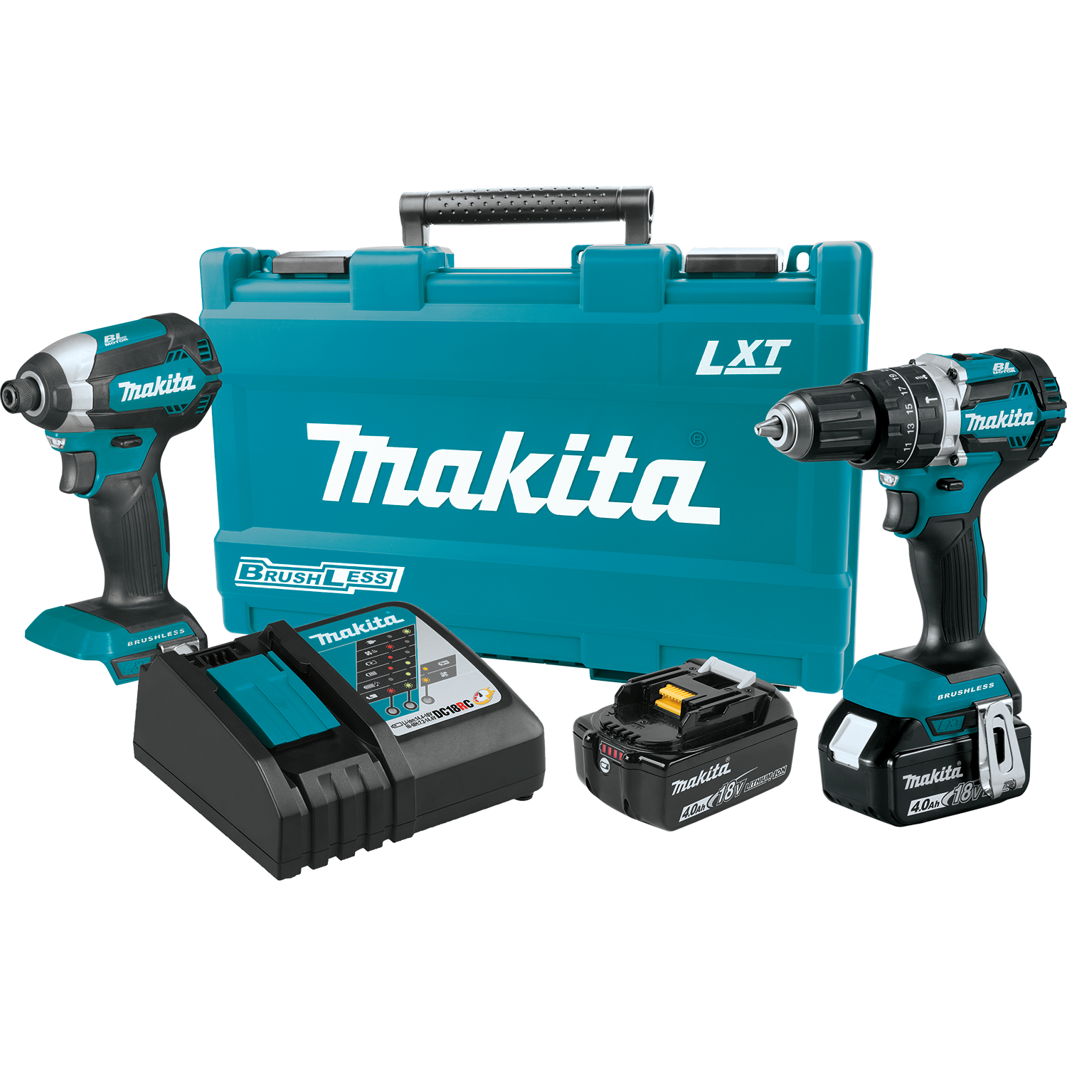 Makita XT269M 18V LXT Hammer Drill / Impact Driver 2-Tool Combo Kit (4 Ah)