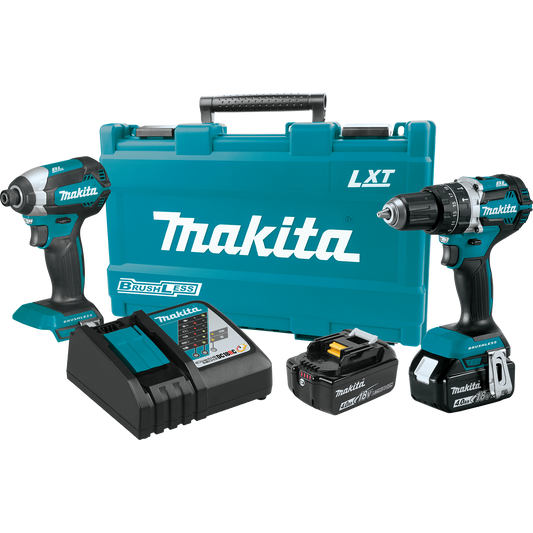Makita XT269M 18V LXT Hammer Drill / Impact Driver 2-Tool Combo Kit (4 Ah)