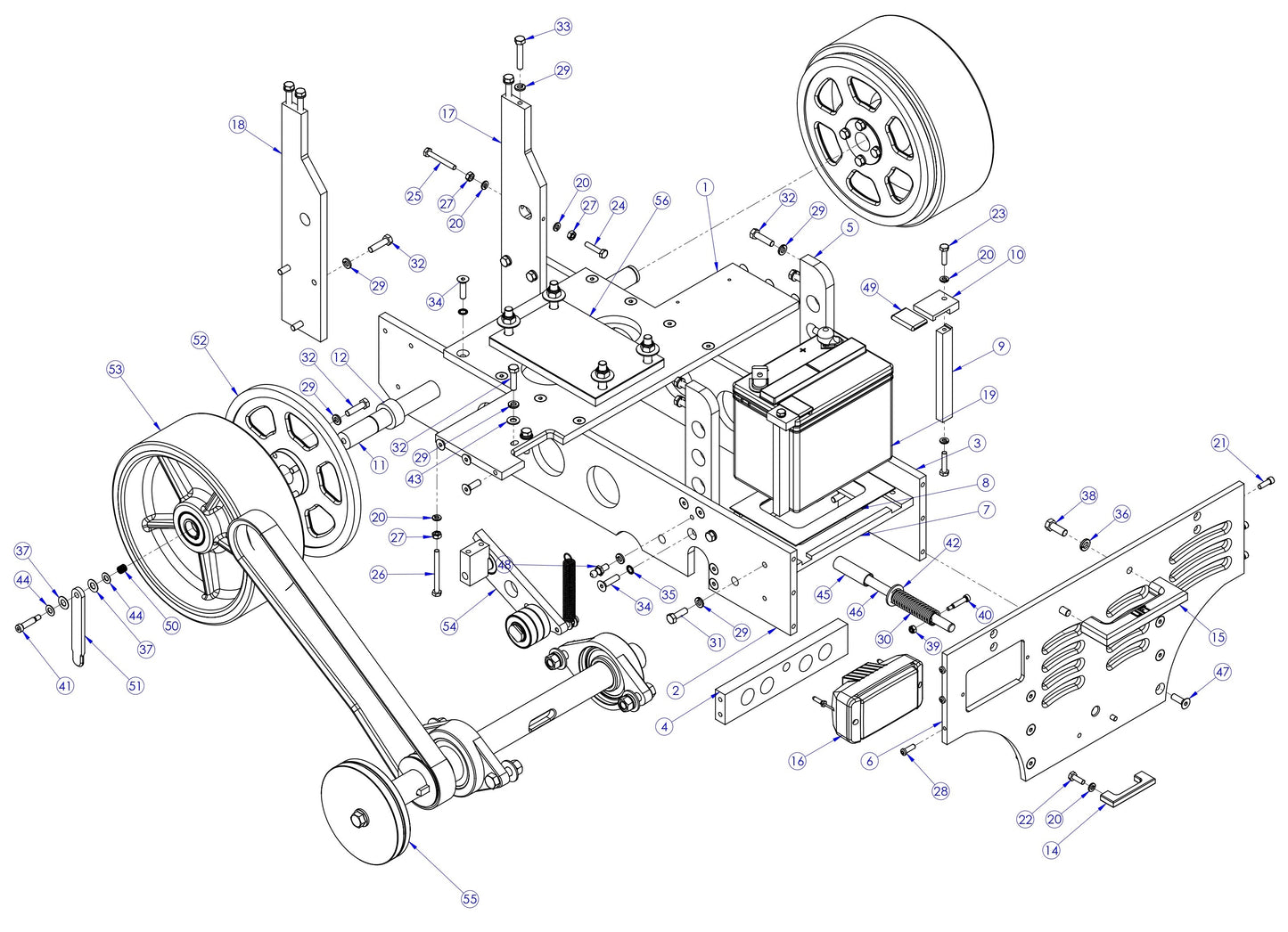 Soff Cut GX4200 MainFrame Assembly Parts by Husqvarna
